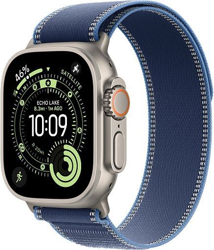 Apple Watch Ultra 3 (2025) 49mm Natural Titanium Case with Blue/Bright Blue Trail Loop (S/M)