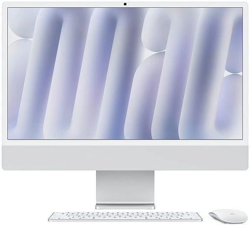 Моноблок Apple iMac 24 Retina 4,5K (M4, 8C CPU/10C GPU, 2024) 8/256GB Серебристый (MQRJ3)