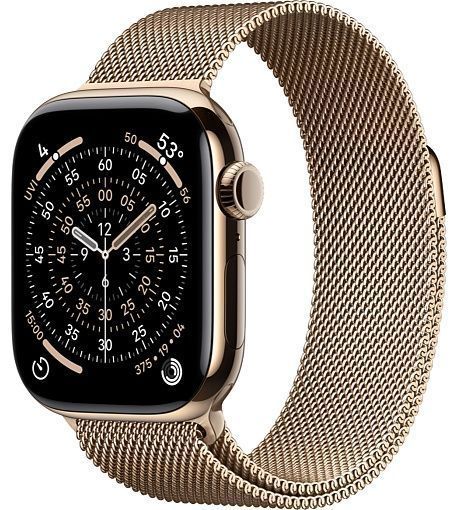 Apple Watch Series 11 42 мм Золотистый титан, ремешок Milanese Loop, Gold
