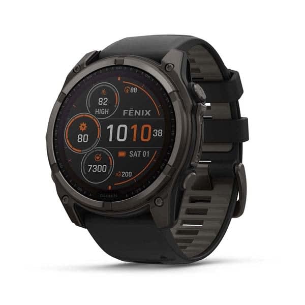 Умные часы Garmin Fenix 8 51 мм Solar Sapphire Угольно-серые DLC Титановые с ремешком Ч 010-02907-70