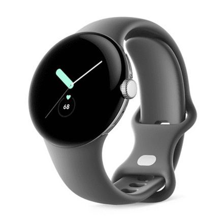 Умные часы Goole Pixel Watch 41mm «полированный серебристый» корпус, ремешок угольно-серого цвета 