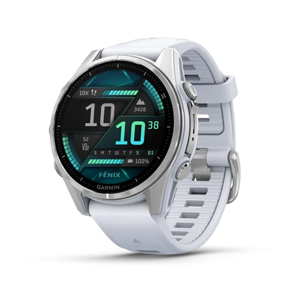 Умные часы Garmin Fenix 8 43 AMOLED Серебристые / Белый камень / Силиконовый ремешок