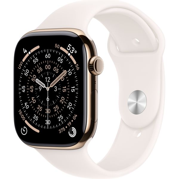 Apple Watch Series 11 46 мм Золотистый титан, ремешок Blush Sport Band