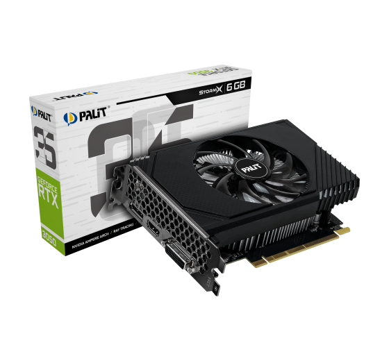 Видеокарта Palit GeForce RTX 3050 StormX V1 6 ГБ