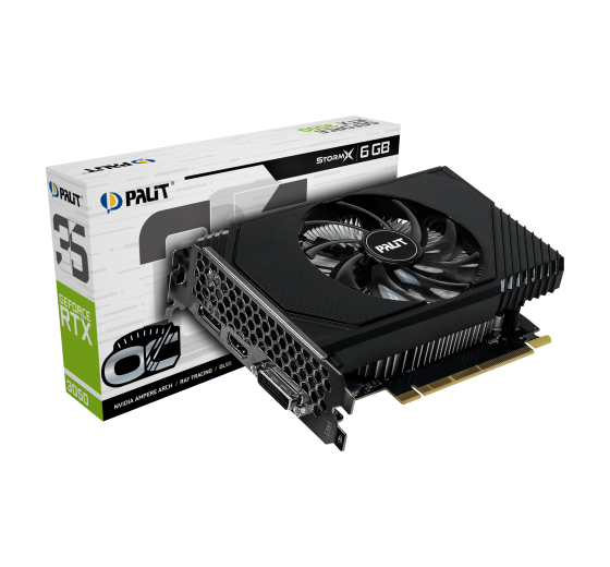 Видеокарта Palit GeForce RTX 3050 StormX OC V1 6 ГБ