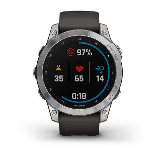 Часы Garmin Fenix 7 Standard Silver ,серебристый с графитовым силиконовым ремешком 010-02540-01