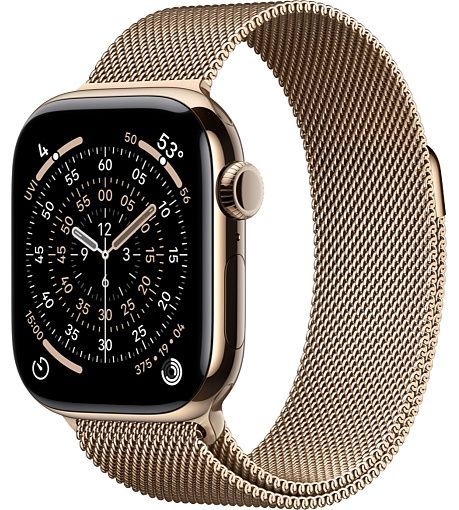 Apple Watch Series 11 46 мм Золотистый титан, ремешок Milanese Loop, Gold