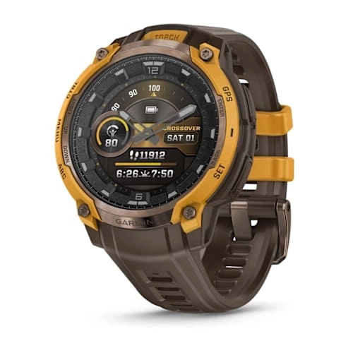Умные часы Garmin Instinct Crossover AMOLED Bronze Sunburst / Cocoa Silicone 010-03398-01