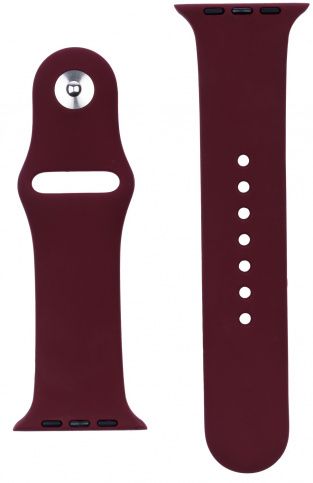 Ремешок силиконовый vlp Silicone Band для Apple Watch 42/44 мм, марсала