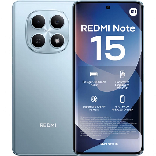 Смартфон Redmi Note 15 4G 8/256Гб, синий