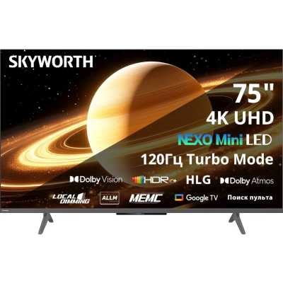 Телевизор Skyworth 75X66H 75″ Mini LED 4K 120 Гц черный/серый