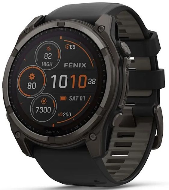 Умные часы Garmin Fenix 8 51 мм Solar / Sapphire Титановые / угольно-серый с DLC-покрыт 010-02907-11