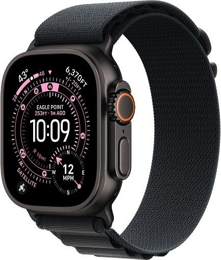 Apple Watch Ultra 3 (2025) 49mm Black Titanium Case with Black Alpine Loop Large