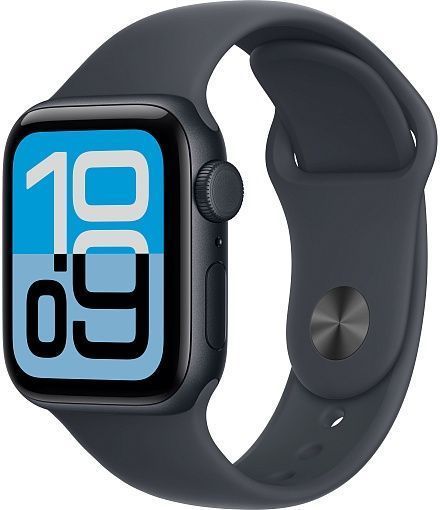 Apple Watch SE 2025 40 мм «Темная ночь», спортивный ремешок Band M/L цвета «темная ночь» MEHC4