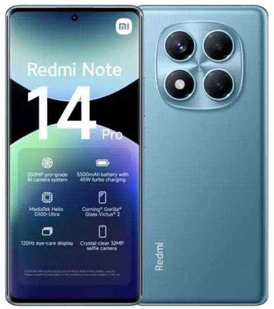 Смартфон Xiaomi Redmi Note 14 Pro 12/256 ГБ Голубой