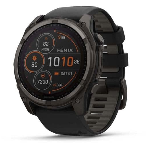Умные часы Garmin Fenix 8 51 мм Solar Sapphire Угольно-серые DLC Титановые с ремешком Ч 010-02907-70