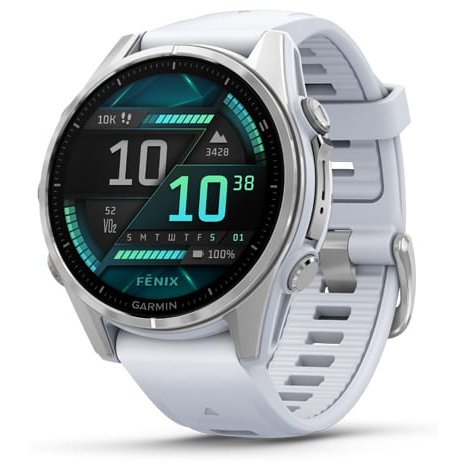 Умные часы Garmin Fenix 8 43 AMOLED Серебристые / Белый камень / Силиконовый ремешок