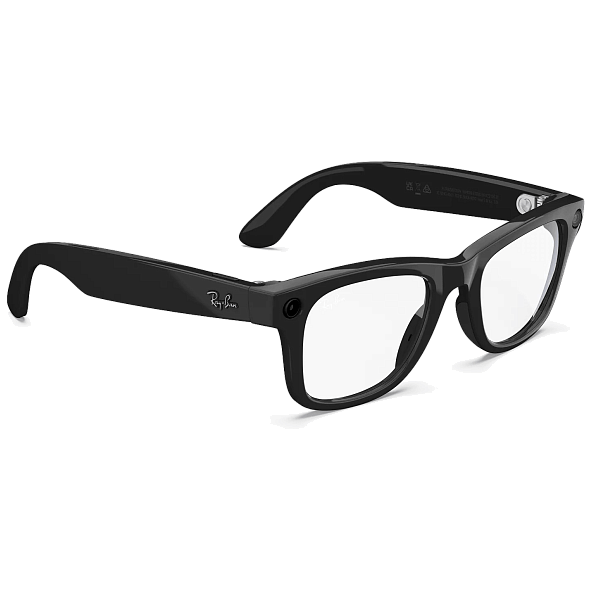 Умные очки Ray-Ban Wayfarer (2023) Черный глянец (Shiny Black), линзы Прозрачные (Clear)
