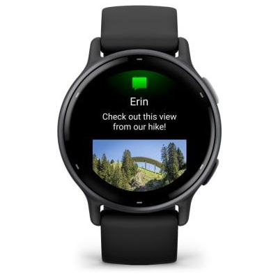 Умные часы Garmin Vivoactive 5 черные с серым безелем и силиконовым ремешком 010-02862-10
