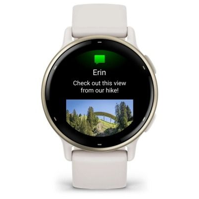 Умные часы Garmin Vivoactive 5 цвета слоновой кости с золотистым безелем / силиконовый 010-02862-11