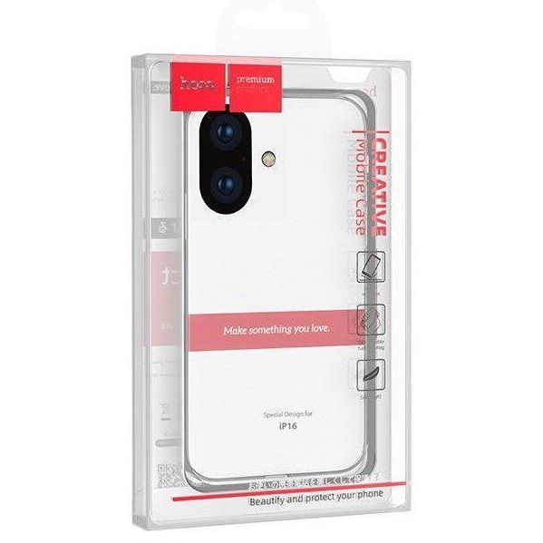 Чехол HOCO Light для iPhone 16, прозрачный