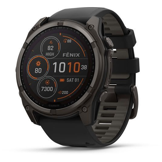 Умные часы Garmin Fenix 8 51 мм Solar Sapphire Угольно-серые DLC / Черные / Серо-галечные 010-02907-