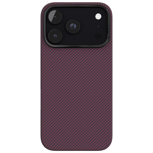 Чехол VLP Kevlar Case с MagSafe для iPhone 18 Pro, темно-вишневый