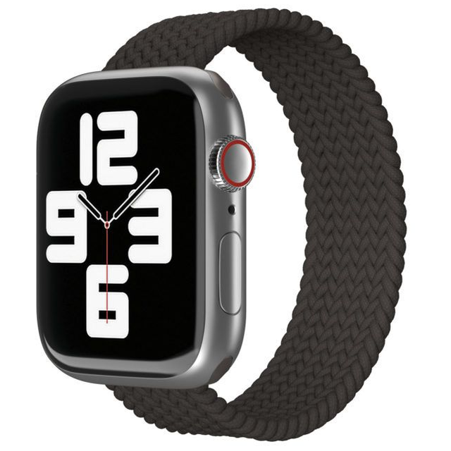 Ремешок нейлоновый плетёный vlp для Apple Watch 42/44/45 L/XL 2шт., черный