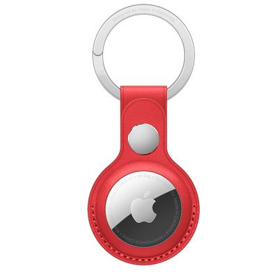 Кожаный брелок для AirTag с кольцом для ключей, (PRODUCT)RED