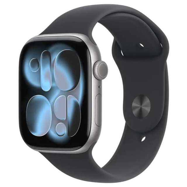 Apple Watch Series 11 42мм Серый космос, спортивный ремешок Band цвета «каменно-серый»