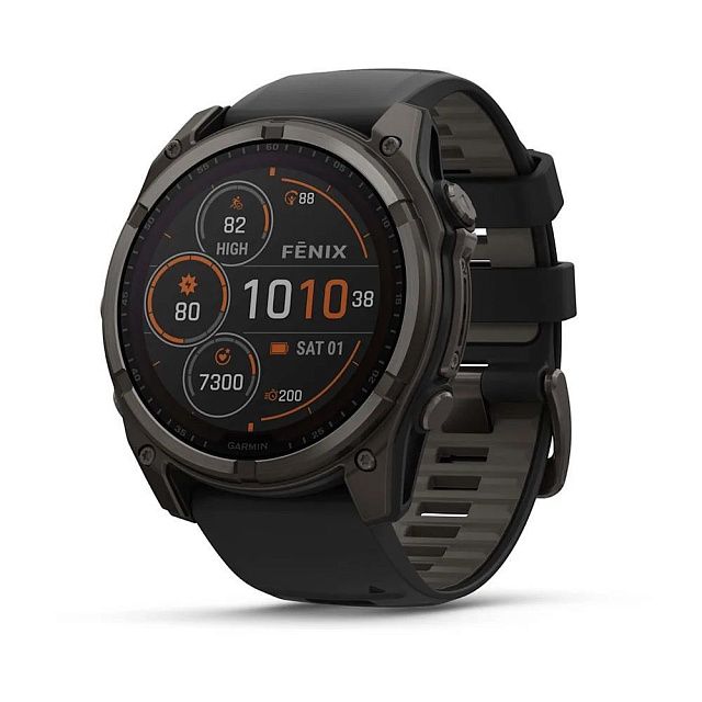 Умные часы Garmin Fenix 8 51 мм Solar Sapphire Titanium Серый Carbon Gray 010-02907-70