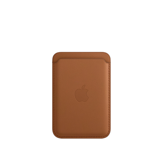 Кожаный чехол-бумажник MagSafe для iPhone, золотисто-коричневый