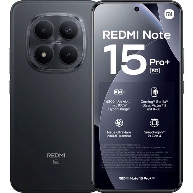 Смартфон Xiaomi Redmi Note 15 Pro+ 5G 8/256 ГБ Черный