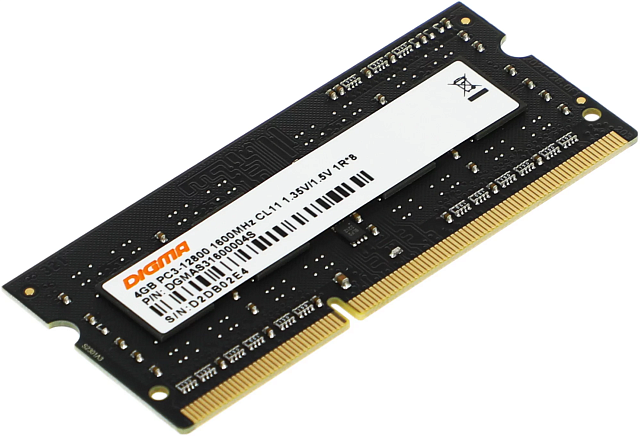 Оперативная память Digma DGMAS31600004S 4 ГБ DDR3-1600 SO-DIMM