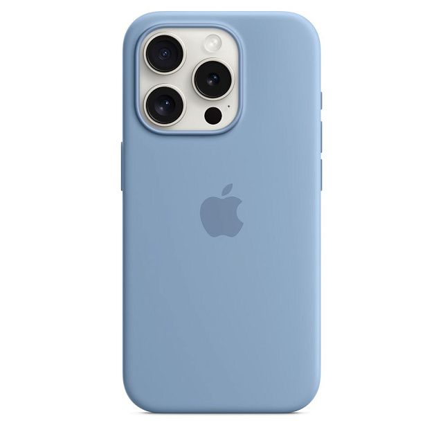 Чехол Apple MagSafe для iPhone 15, силикон, «зимний синий»