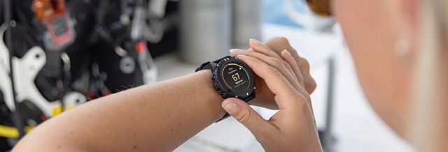 Умные часы Garmin Descent G2 Серо-бежевые / Розовый силиконовый ремешок