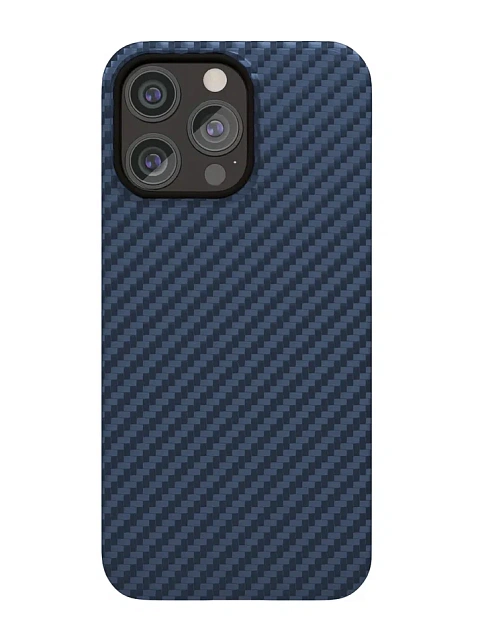 Чехол защитный vlp Kevlar case with MagSafe для iPhone 15 Pro, темно-синий