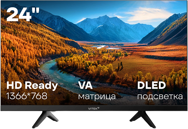 Телевизор Vitek VT-24HBB200 24″ LED HD 60 Гц черный