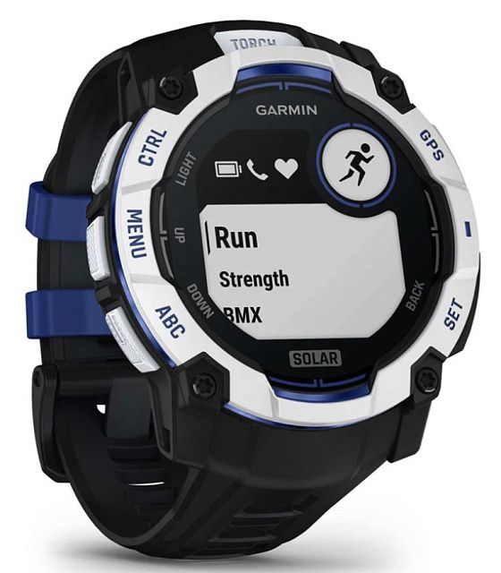 Умные часы Garmin Instinct 3 50 Solar Белый камень / Черные / Ярко-синие