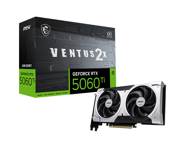 Видеокарта MSI GeForce RTX 5060 Ti 8G VENTUS 2X OC PLUS