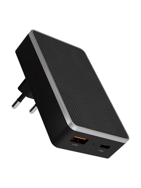 Адаптер питания vlp USB-C + USB-A PD QC 20W, черный