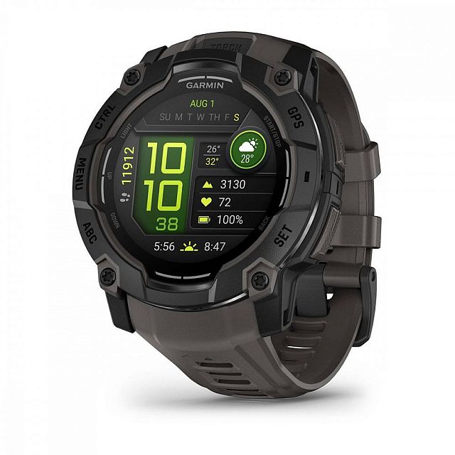 Умные часы Garmin Instinct 3 50 AMOLED Черные Угольно-черные