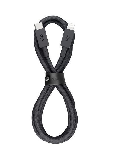 Кабель vlp Nylon Cable USB-С – Lightning MFI (1.2 м), черный
