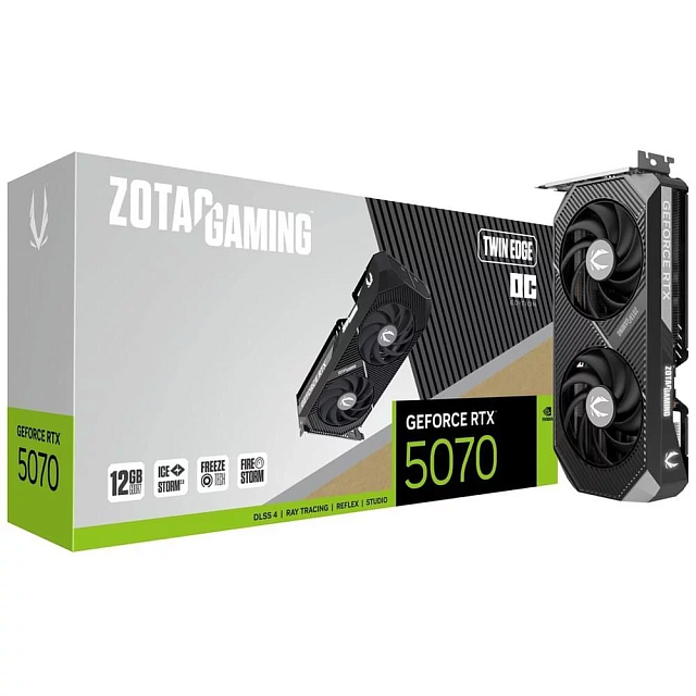 Видеокарта ZOTAC ZT-B50700H-10P NVIDIA GeForce RTX 5070 12 ГБ Twin Edge OC