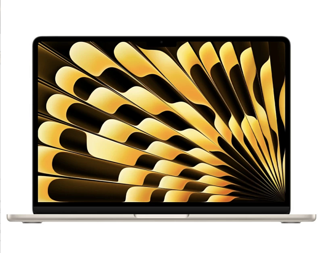 Apple MacBook Air 13" (M3, 8C CPU/10C GPU, 2024), 16 ГБ, 512 ГБ SSD, «сияющая звезда» MXCU3