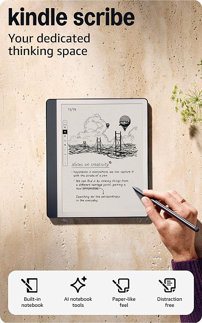 Amazon Kindle Scribe Wi-Fi 64GB With Pen Metallic Tungsten