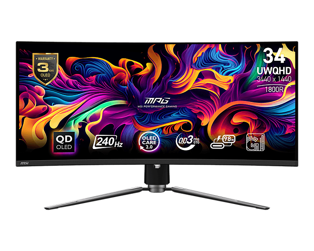 Монитор MSI MPG 341CQPX QD-OLED 34.18″ 3440×1440 240 Гц черный