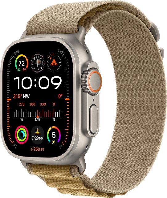 Apple Watch Ultra 2 (2024) 49mm Natural Titanium Case with Tan Alpine Loop (M)