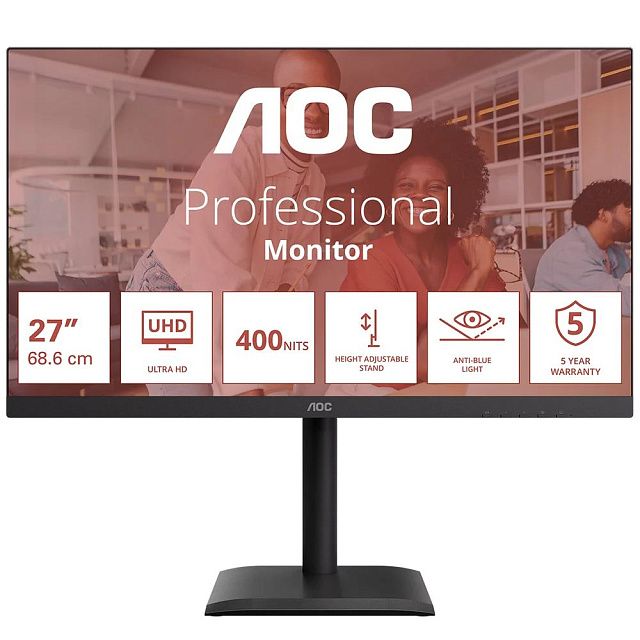 Монитор AOC U27E4CV 27″ 3840×2160 60 Гц черный