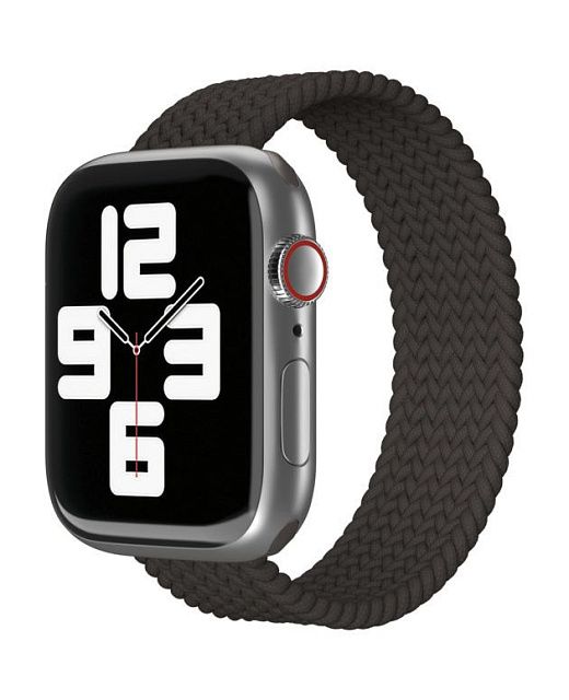 Ремешок нейлоновый плетёный vlp для Apple Watch 42/44/45 L/XL 2шт., черный